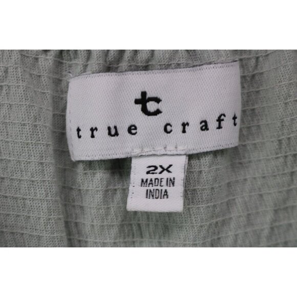 True Craft Tiered Short Sleeve Dress-Size 2X-Pockets - Picture 3 of 6